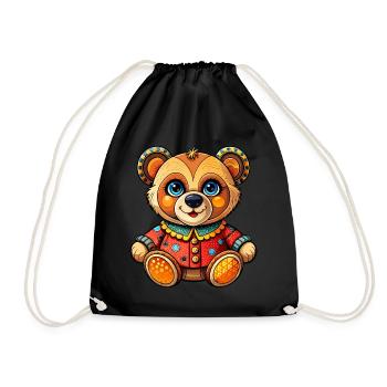 Ours en peluche avec pull - Sac de sport léger - noir - Devant