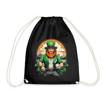 St. Patrick's Day Shamrock Baseball - Drawstring Bag - black - Front