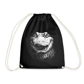Alligator Portrait Prédateur Animaux Animal - Sac de sport léger - noir - Devant