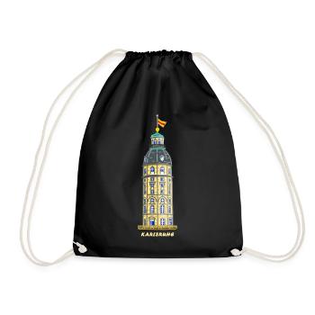 Karlsruhe, historic castle tower - Drawstring Bag - black - Front