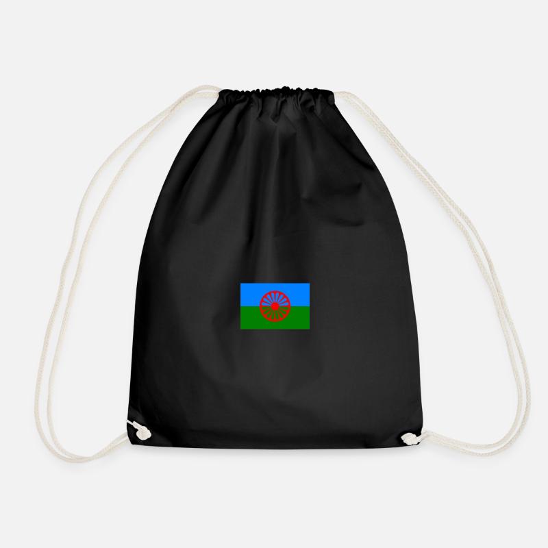 Roma flag 720x480 1 - Drawstring Bag - black
