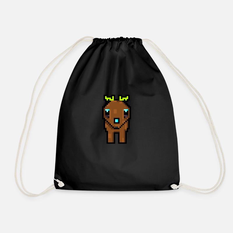 Pixel Deer - Turnbeutel - Schwarz