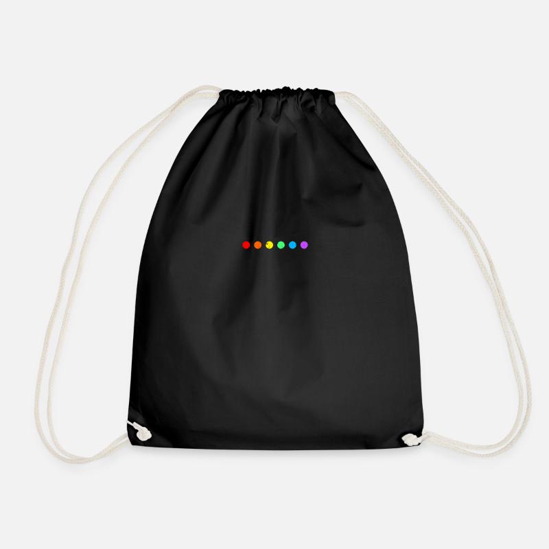 LGBTQ Pride Rainbow Dots Schwul Lesbisch Bi - Turnbeutel - Schwarz