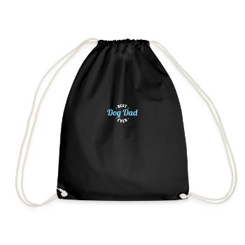 Best Dog Dad Ever Gift Funny Dog Lover - Drawstring Bag - black - Front