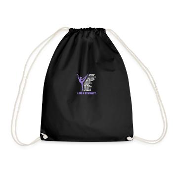 I Am A Gymnast Gifts For Girls Gymnastics Gift - Drawstring Bag - black - Front