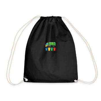 Garbage Truck - Drawstring Bag - black - Front