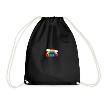 Regenbogen - Turnbeutel - Schwarz - Vorne