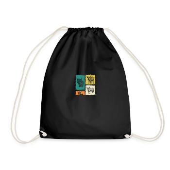 Cow Cattle Highland Cattle - Drawstring Bag - black - Front