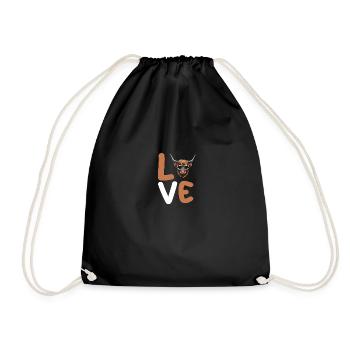 Cow Cattle Highland Cattle - Drawstring Bag - black - Front