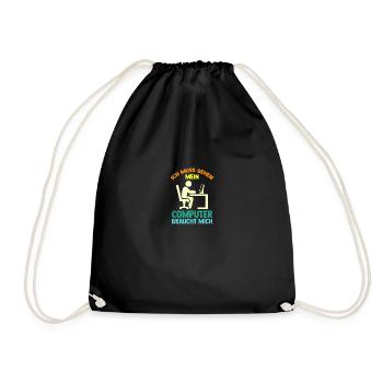 Computer Gamer Gamer Programmer Administrator - Drawstring Bag - black - Front