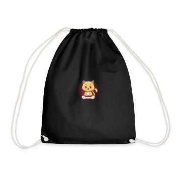 Harmonica Cat Cat Harmonica - Drawstring Bag - black - Front
