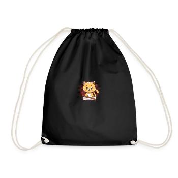 Flutist Cat Cat Flute - Drawstring Bag - black - Front