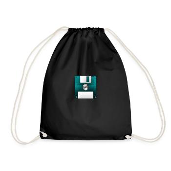 Disquette bleue - Sac de sport léger - noir - Devant