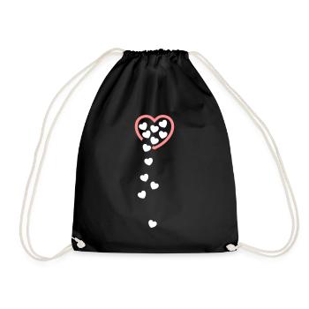 Herz voller Liebe - Turnbeutel - Schwarz - Vorne