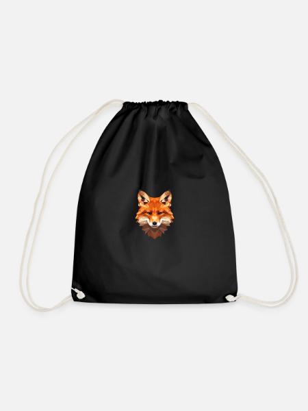 Fox low poly Fuchs - Turnbeutel - Schwarz