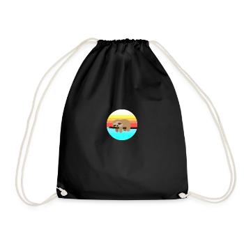 lazy sunset - Drawstring Bag - black - Front