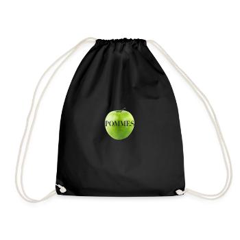 Apple Design - Modern - New - Delicious - Drawstring Bag - black - Front