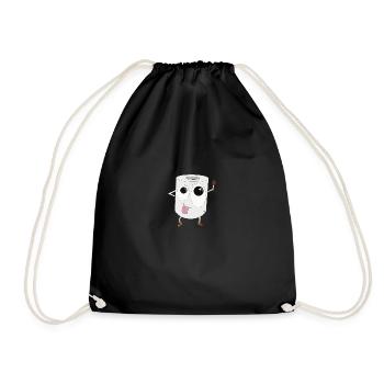 Toilet Paper Roll Sweet Toilet Paper Funny - Drawstring Bag - black - Front