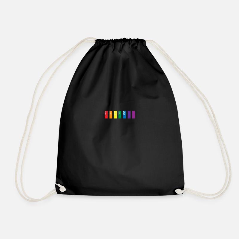 Regenbogen - Turnbeutel - Schwarz