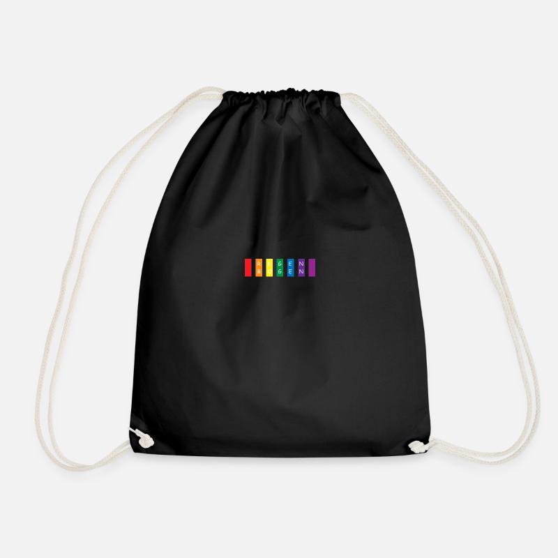 rainbow - Drawstring Bag - black