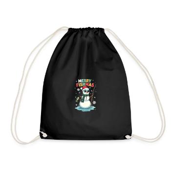 Merry Fishmas - Pêche et bonhomme de neige - Sac de sport léger - noir - Devant