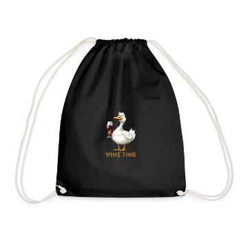 Gans Wine Time - Turnbeutel - Schwarz - Vorne