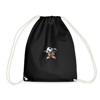 Power Panda in origami style - Drawstring Bag - black - Front