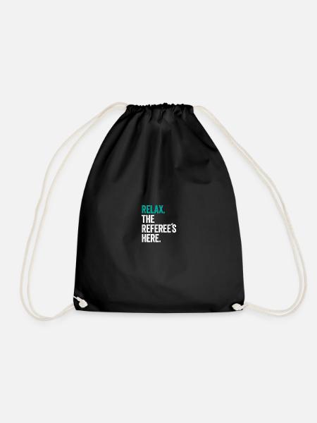 Referee Sayings Shiri Jersey Gift - Drawstring Bag - black