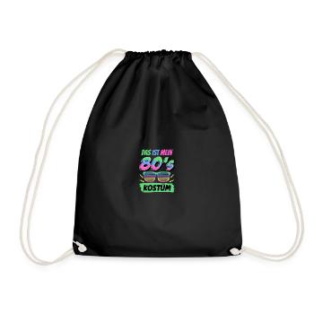 80er jahre Pary Mottoparty 80s Outfit - Turnbeutel - Schwarz - Vorne