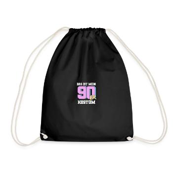 90er jahre Pary Mottoparty 90s Outfit - Turnbeutel - Schwarz - Vorne