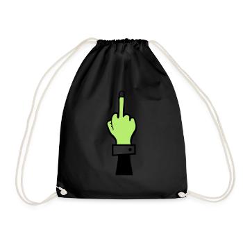 Zombie Hand Middle Finger - Drawstring Bag - black - Front