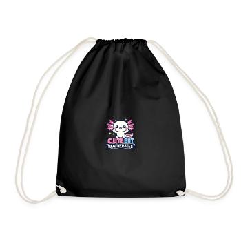 Cute But Regenerates - Axolotl - Drawstring Bag - black - Front