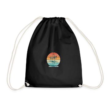 Retro Surf Vibes Vintage Surf Design - Drawstring Bag - black - Front