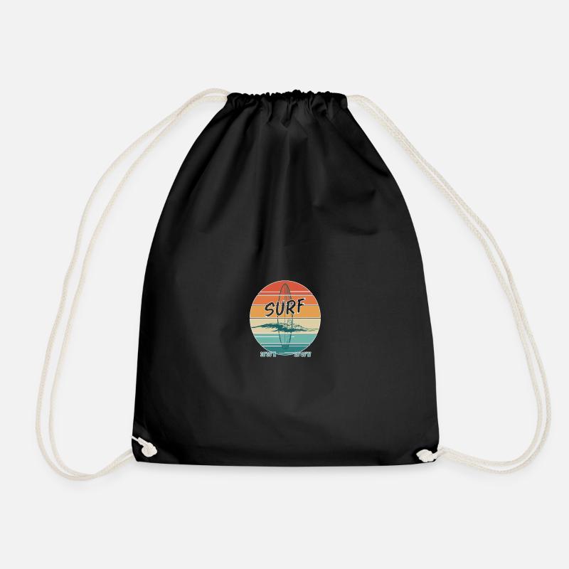 Retro Surf Vibes Vintage Surf Design - Turnbeutel - Schwarz