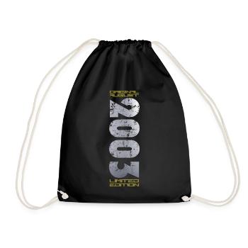 21st Birthday Original August 2003 Vintage 2003 - Drawstring Bag - black - Front