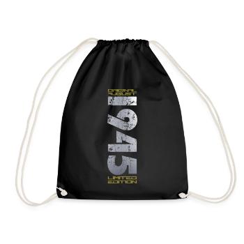 80th Birthday Original August 1945 Born 1945 - Drawstring Bag - black - Front