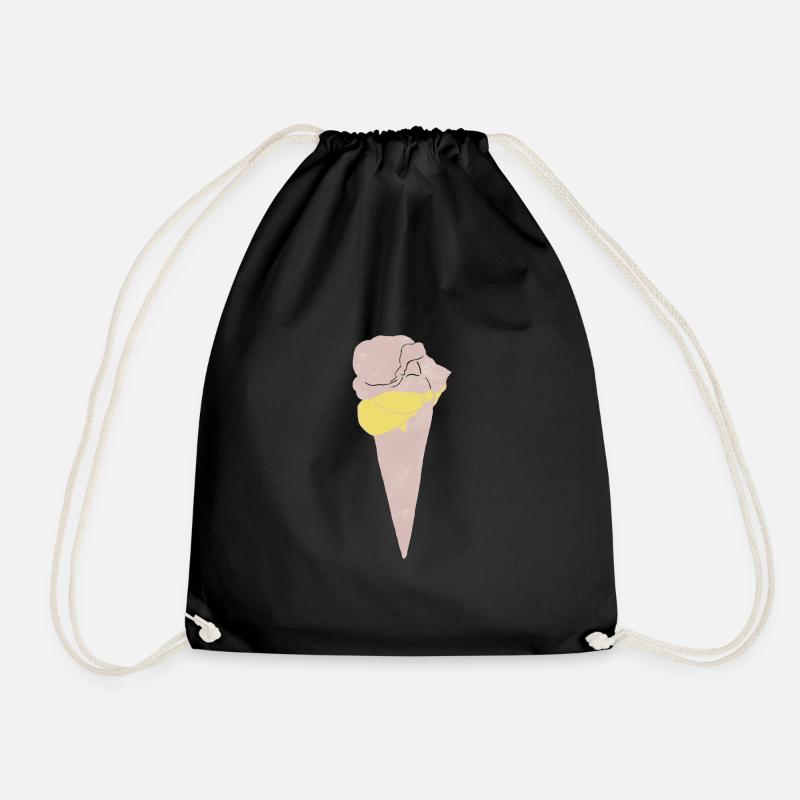 Eis Linoldruck - Turnbeutel - Schwarz