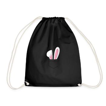 Oreilles de lapin de Pâques en poche - Sac de sport léger - noir - Devant