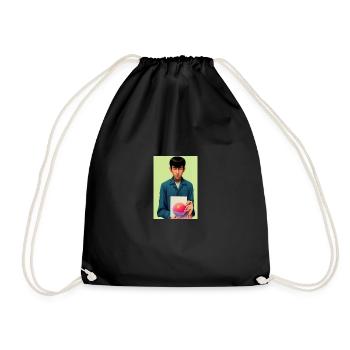 Bubble Gum Art Image - Selfie Artwork on LSD - Drawstring Bag - black - Front