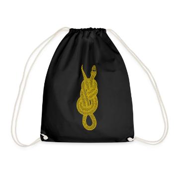 Nœud en forme de huit serpent - Jaune - Sac de sport léger - noir - Devant