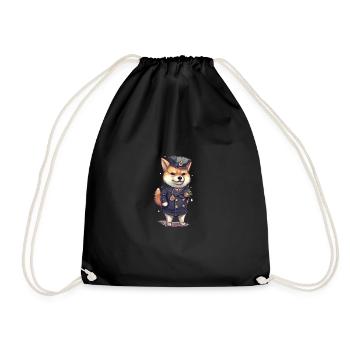 Le chien japonais Shiba Inu en tant que policier - Sac de sport léger - noir - Devant