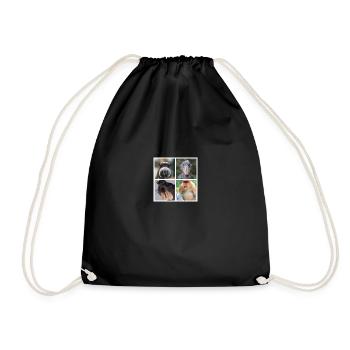 Funny animals - Drawstring Bag - black - Front