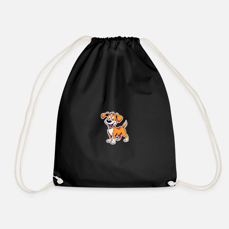 Fröhlicher Straßenhund Cartoon Hund - Turnbeutel - Schwarz