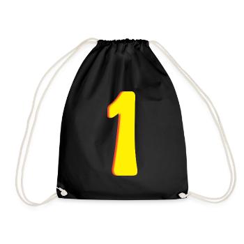 Number One Yellow - One - One - Drawstring Bag - black - Front