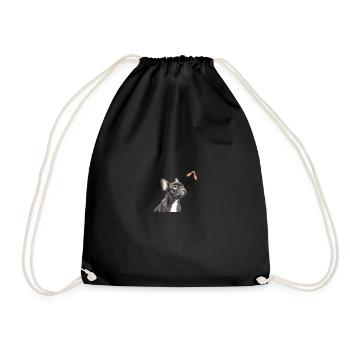Cadeau du motif nature du bouledogue français - Sac de sport léger - noir - Devant