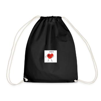 Coeur avec caméra dessin animé - Sac de sport léger - noir - Devant
