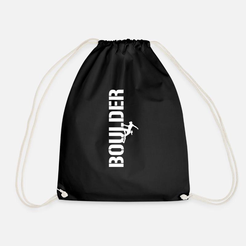 Boulder climbing - Drawstring Bag - black