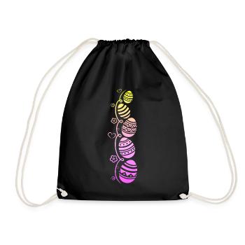 Colorful Easter eggs for Easter - Drawstring Bag - black - Front