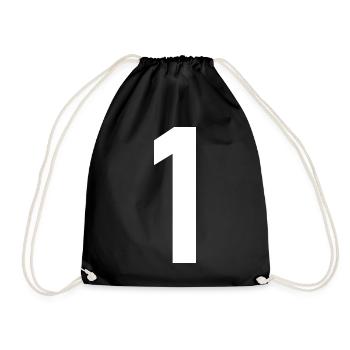 1. 1 year. 1st ANNIVERSARY. 1 YEAR ANNIVERSARY - Drawstring Bag - black - Front