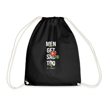 japanese style Men get sad too - Drawstring Bag - black - Front